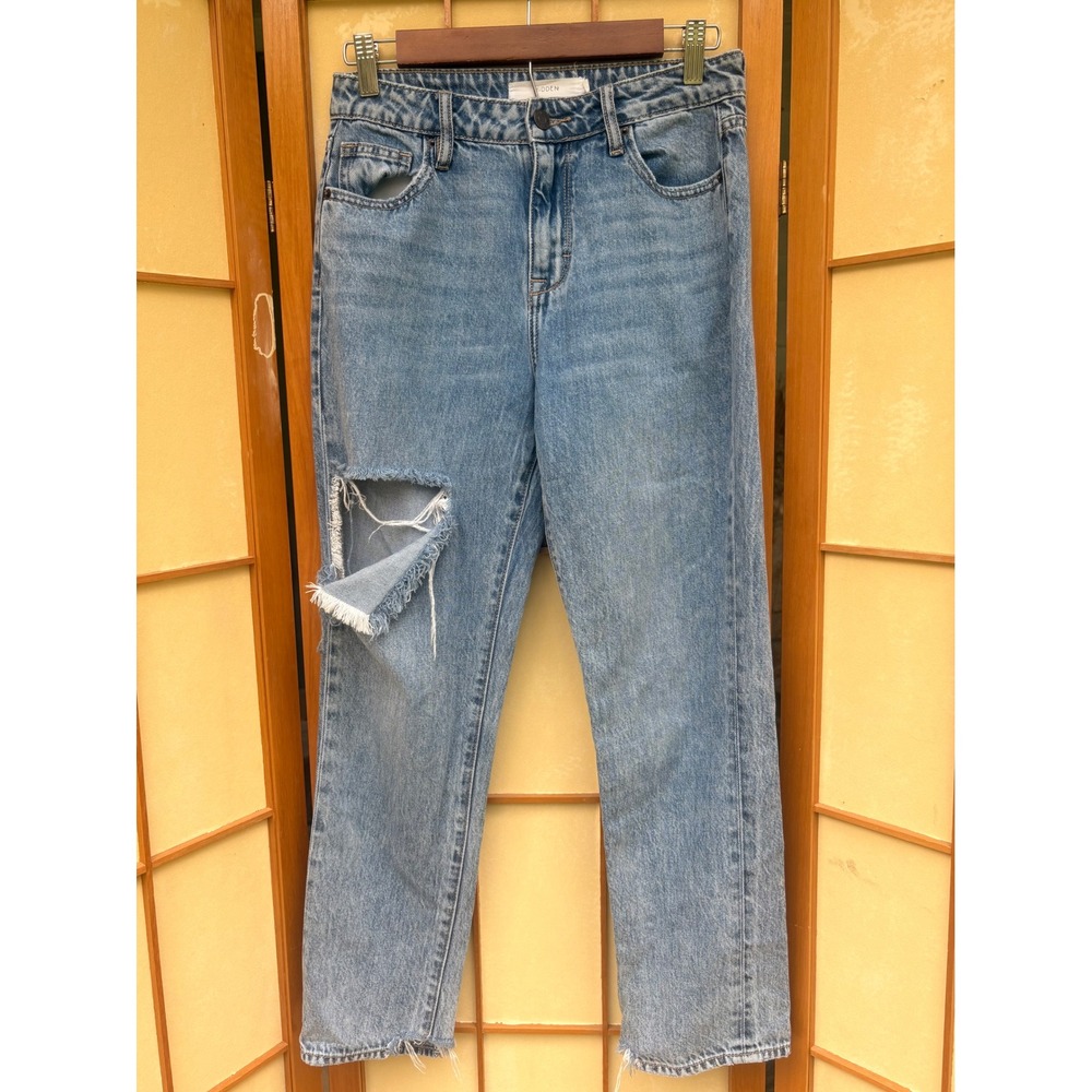 Hidden Jeans High Rise Distressed Straight Leg Light Wash Denim HD1371ST-DK 26